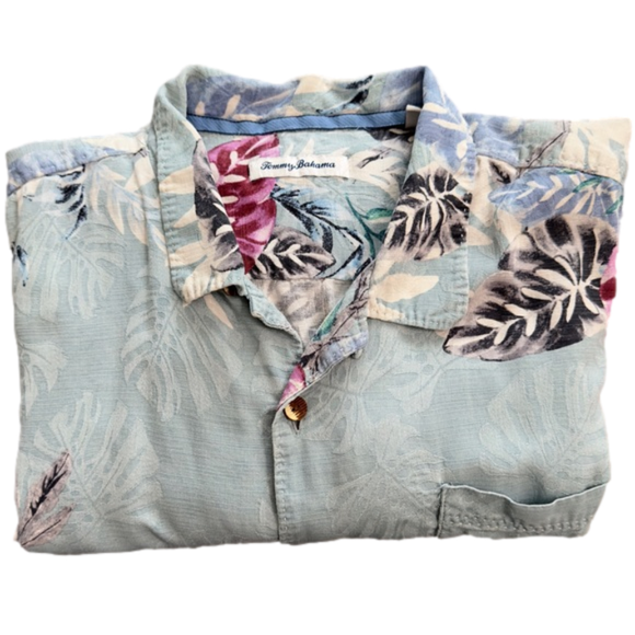 Tommy Bahama Other - Tommy Bahama Silk Men’s Shirt Floral Villa Ravello Dockside Green